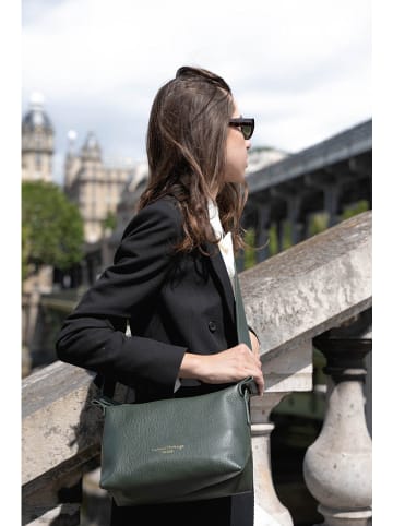 maison héritage PARIS Leder-Umhängetasche "July" in Dunkelgrün - (B)33 x (H)20 x (T)13 cm
