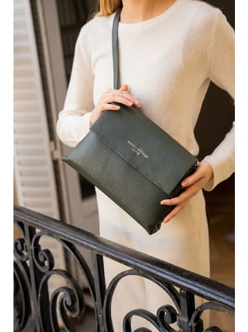 maison héritage PARIS Skórzana torebka "Vaya" w kolorze ciemnozielonym - 27 x 18 x 7 cm