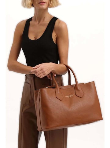 maison héritage PARIS Leder-Henkeltasche "Milia" in Hellbraun - (B)40 x (H)22 x (T)16 cm