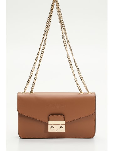 maison héritage PARIS Leder-Schultertasche "Lova" in Camel - (B)24 x (H)13 x (T)4 cm