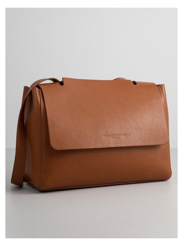 maison héritage PARIS Leder-Henkeltasche "Bage" in Camel - (B)35 x (H)26 x (T)16 cm