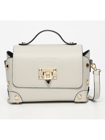 Christian Laurier Leder-Umhängetasche "Mila" in Beige - (B)21 x (H)15 x (T)11 cm