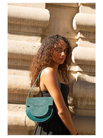 Christian Laurier Skórzana torebka "Lexa" w kolorze niebieskim - 22 x 18 x 8 cm