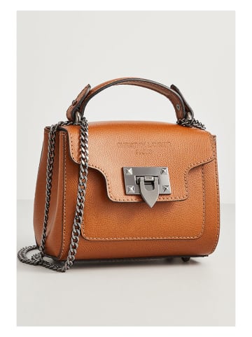 Christian Laurier Leder-Henkeltasche "Marceau" in Camel - (B)17,5 x (H)14 x (T)7 cm