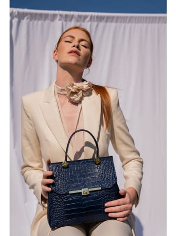 Christian Laurier Leder-Henkeltasche "Emy" in Dunkelblau - (B)27 x (H)19 x (T)12 cm