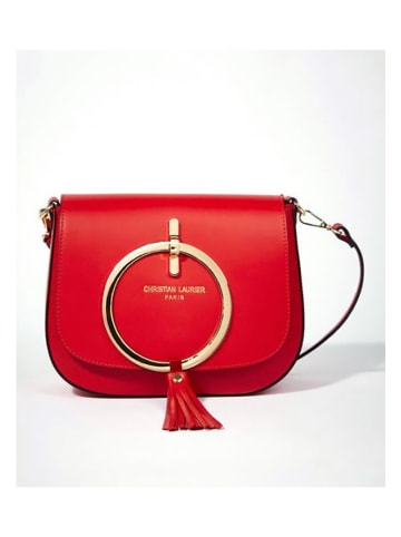 Christian Laurier Leder-Umhängetasche "Audrey" in Rot - (B)27 x (H)22 x (T)8,5 cm