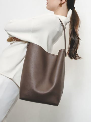 Christian Laurier Leren schoudertas "Dune" taupe - (B)26 x (H)36 x (D)16 cm