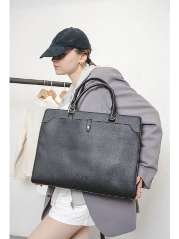 Christian Laurier Leder-Businesstasche "Nya" in Schwarz - (B)42 x (H)32 x (T)14 cm