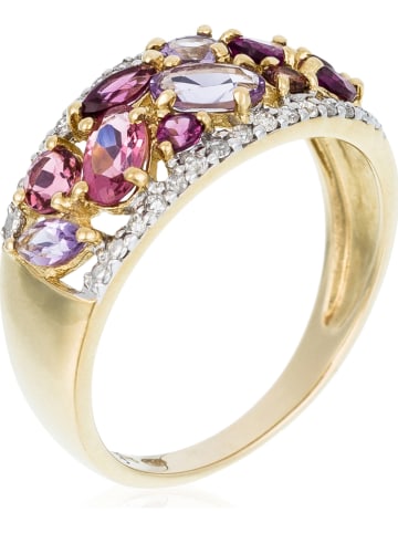 DIAMANTA Gouden ring "Rhodomix" met diamanten