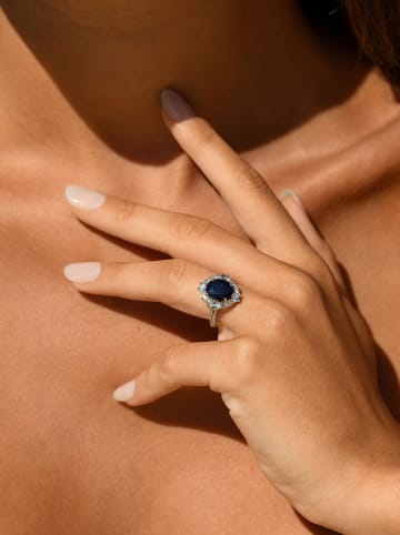 DIAMANTA Witgouden ring "Palaia" met edelstenen