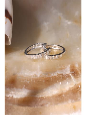 DIAMANTA Weißgold-Creolen "Linéa" mit Diamanten