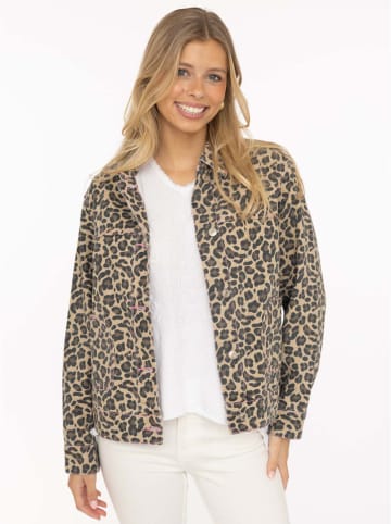 Zwillingsherz Jeansjacke "Leo" in Hellbraun/ Creme