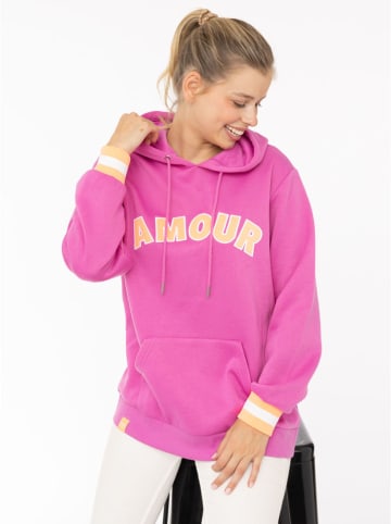 Zwillingsherz Bluza "Amour" w kolorze różowym