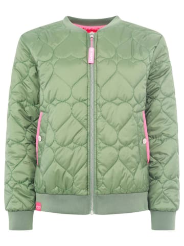 Zwillingsherz Doorgestikte jas "Be Happy" groen