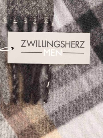 Zwillingsherz Szal w kolorze beżowo-brązowo-szarym