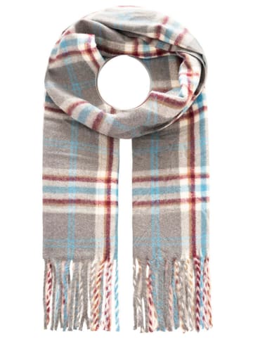 Zwillingsherz Szal w kolorze szaro-błękitno-czerwonym - 200 x 33 cm