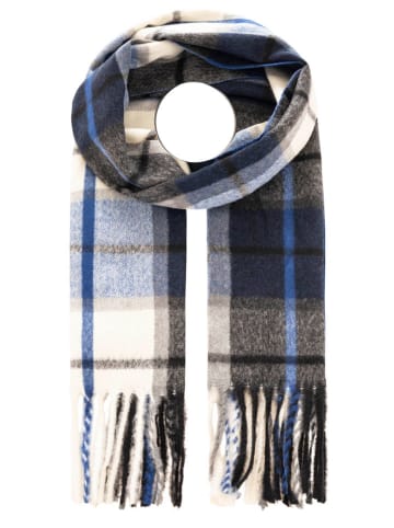 Zwillingsherz Sjaal zwart/beige/blauw