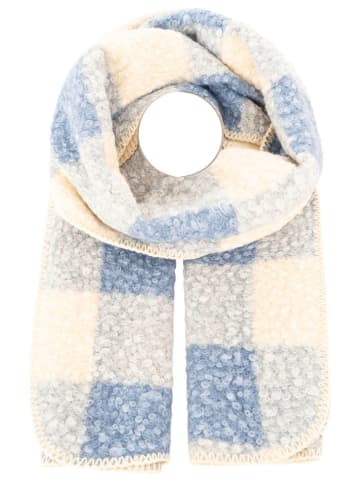 Zwillingsherz Szal "Karo & Teddy" w kolorze kremowo-błękitnym