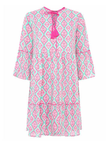 Zwillingsherz Sukienka w kolorze turkusowo-różowym