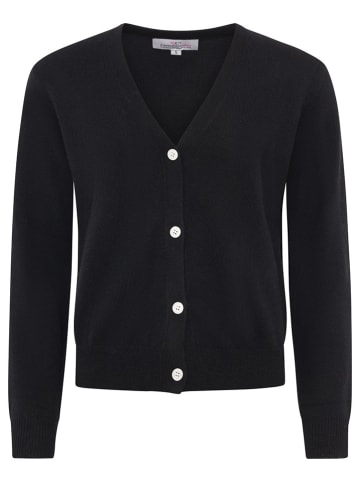 Zwillingsherz Kaschmir-Cardigan in Schwarz