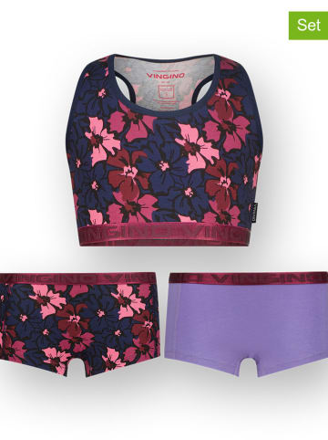 Vingino 3-delige ondergoedset paars/roze