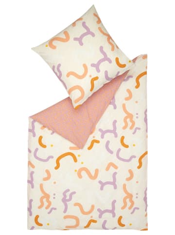 ESPRIT Renforcé-Bettwäsche-Set "Crinkles" in Creme/ Rosa/ Lila