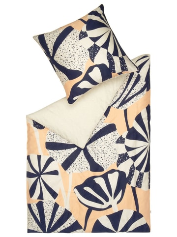 ESPRIT Satin-Bettwäsche-Set "Amara" in Creme/ Schwarz/ Orange