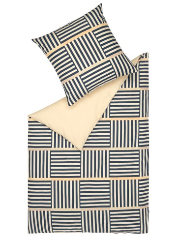 ESPRIT Renforcé-Bettwäsche-Set "Arian" in Dunkelblau/ Beige