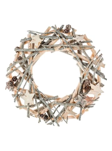 WellHome Wieniec dekoracyjny w kolorze srebrno-jasnobrązowym