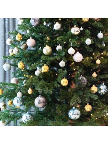 WellHome Christbaukugeln in Weiß/ Silber - 12 Stück - Ø 4 cm