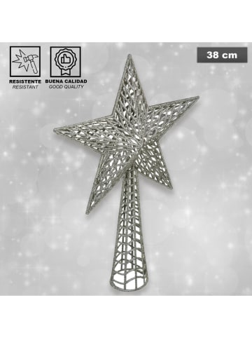 WellHome Czubek w kolorze srebrnym na choinkę - wys. 38 cm