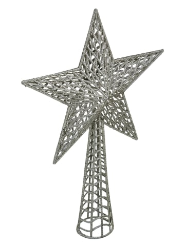 WellHome Czubek w kolorze srebrnym na choinkę - wys. 38 cm