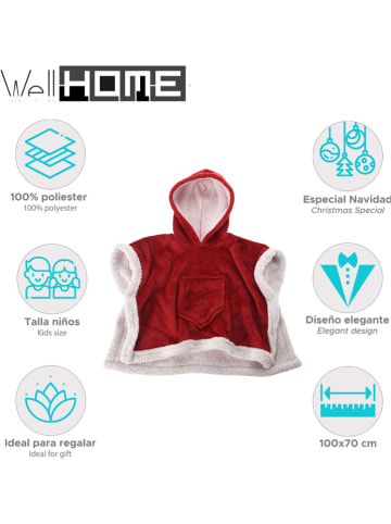 WellHome Kerstponcho rood