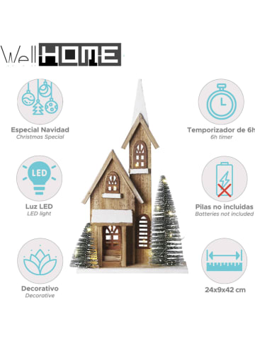 WellHome Leddeco-object lichtbruin - (B)24 x (H)42 x (D)9 cm