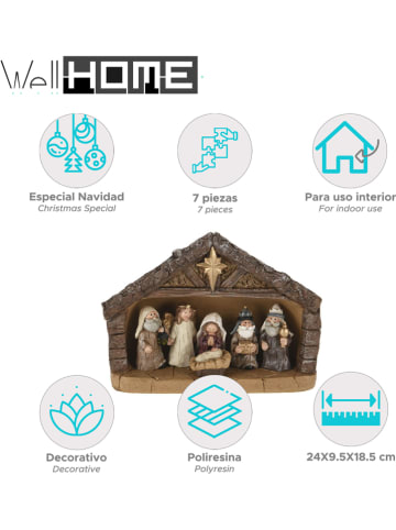 WellHome 7-częściowy zestaw w kolorze brązowym