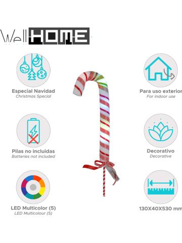 WellHome LED-Dekofigur in Bunt - (H)53 cm