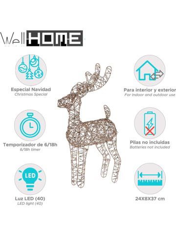 WellHome Decoledfiguur goudkleurig - (B)24 x (H)37 x (D)12 cm