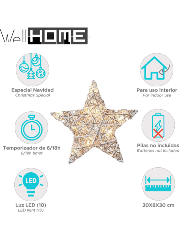 WellHome Zawieszka dekoracyjna LED w kolorze białym - Ø 30 cm