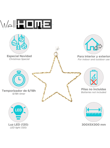 WellHome Decoledhanger goudkleurig - Ø 30 cm