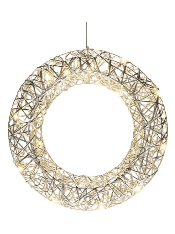 WellHome LED-Dekoankranz in Silber - Ø 30 cm