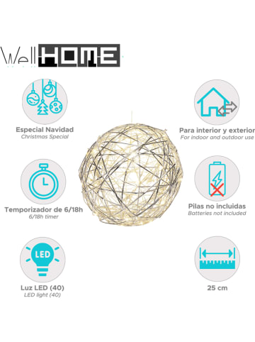 WellHome Decoledhanger zilverkleurig - Ø 25 cm