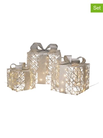WellHome Figurki dekoracyjne LED (3 szt.) w kolorze srebrnym
