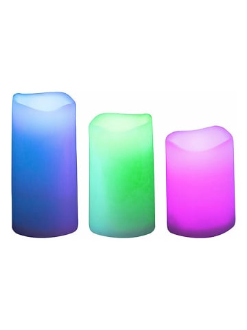 WellHome 3-delige set: ledkaarsen wit