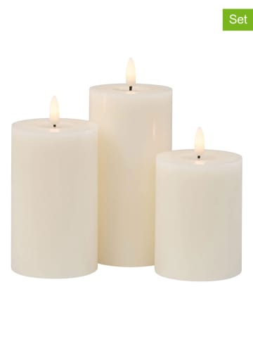 WellHome 3er-Set: LED-Kerzen in Creme
