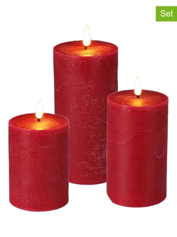 WellHome 3er-Set: LED-Kerzen in Rot