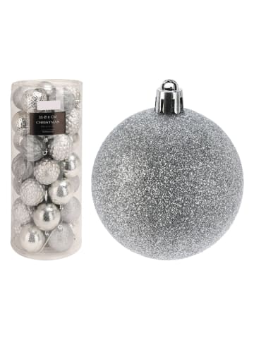 WellHome Bombki (35 szt.) w kolorze srebrnym - Ø 6 cm