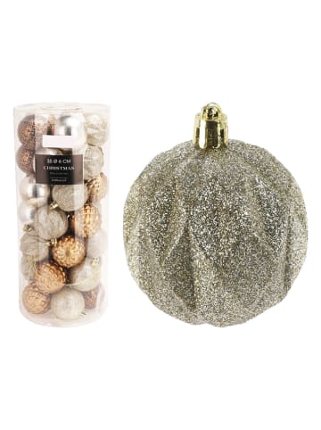 WellHome Kerstballen goudkleurig - 35 stuks - Ø 6 cm
