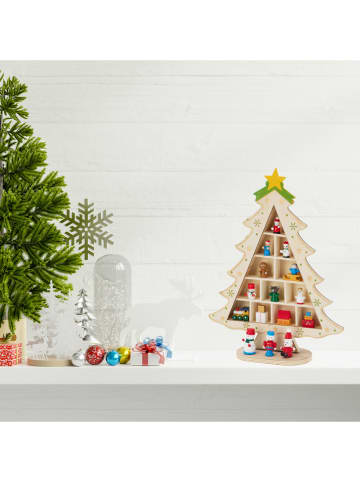 WellHome Dekoracja w kolorze beżowym ze wzorem - 22 x 29 x 7 cm