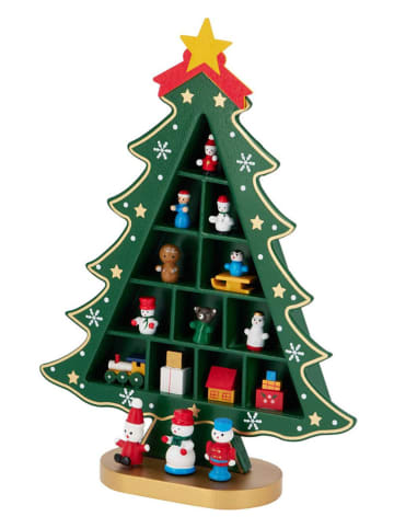 WellHome Dekoracja w kolorze zielonym ze wzorem - 22 x 29 x 7 cm