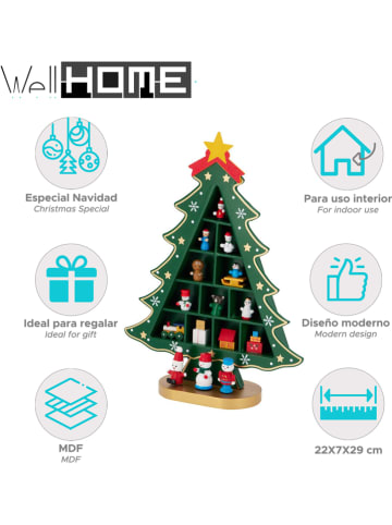 WellHome Deco-object groen/meerkleurig - (B)22 x (H)29 x (D)7 cm